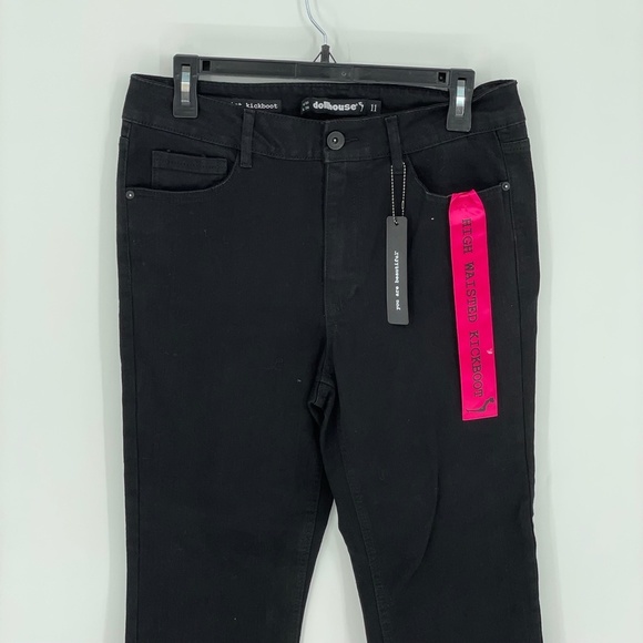 DOLLHOUSE High Waisted Kick Boots Black Jeans - Picture 2 of 5